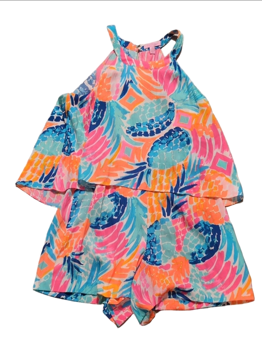 Lilly Pulitzer Tiered Pineapple Romper Size 8